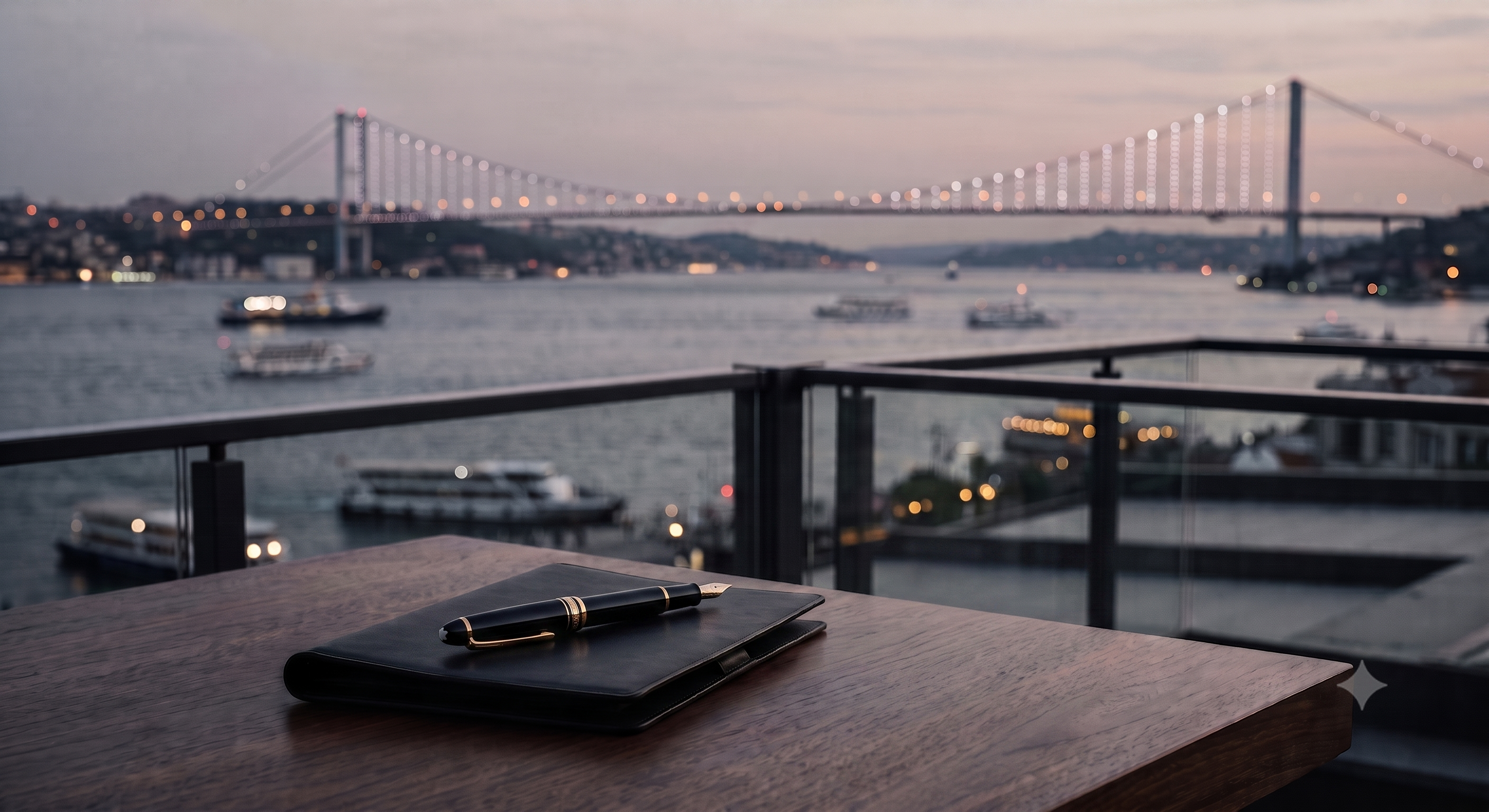 Istanbul — the Bosphorus at dusk